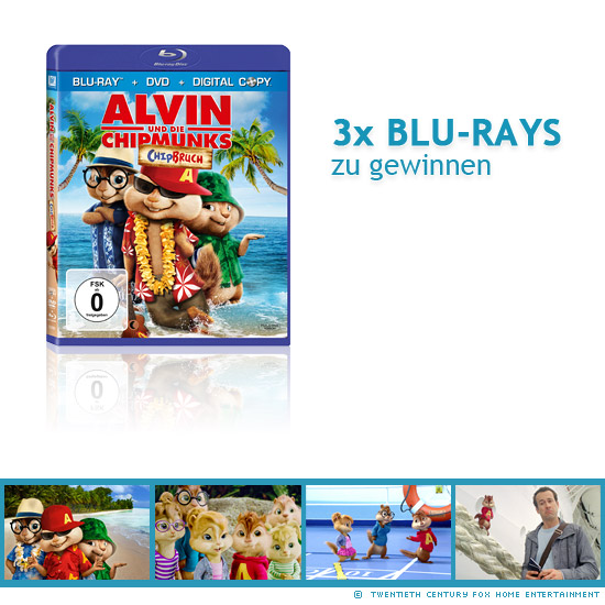 3x Alvin und die Chipmunks 3 - Chipbruch Blu-rays zu gewinnen