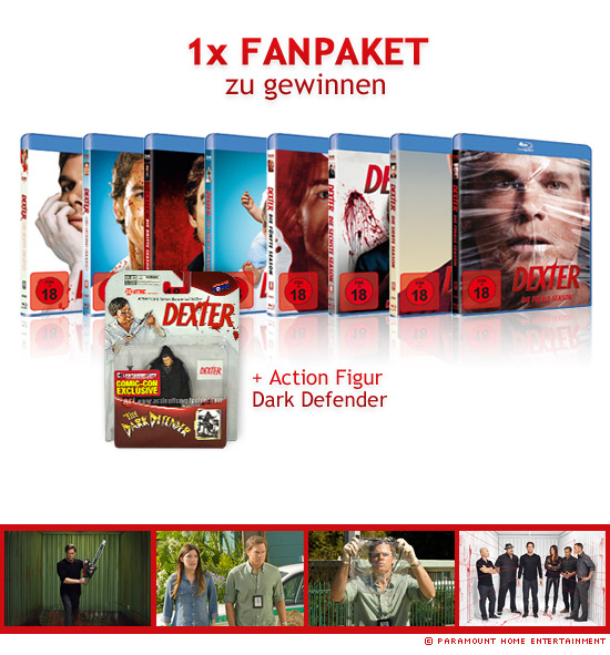 1x Dexter Staffel 1-8 Blu-ray Fanpaket zu gewinnen