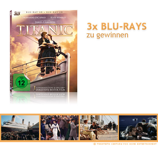 3x Titanic 3D Blu-rays zu gewinnen
